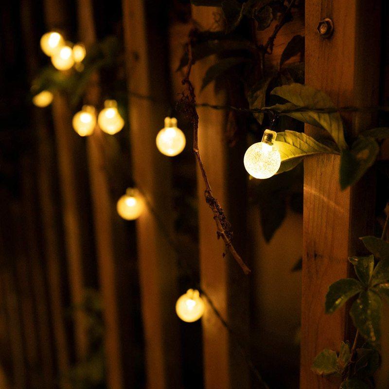 Solar Lichterkette Außen 200 LED Kristallkugel Lichter Wasserdicht Solar Lampion Lichterkette für Garten Weihnachten Außendekoration