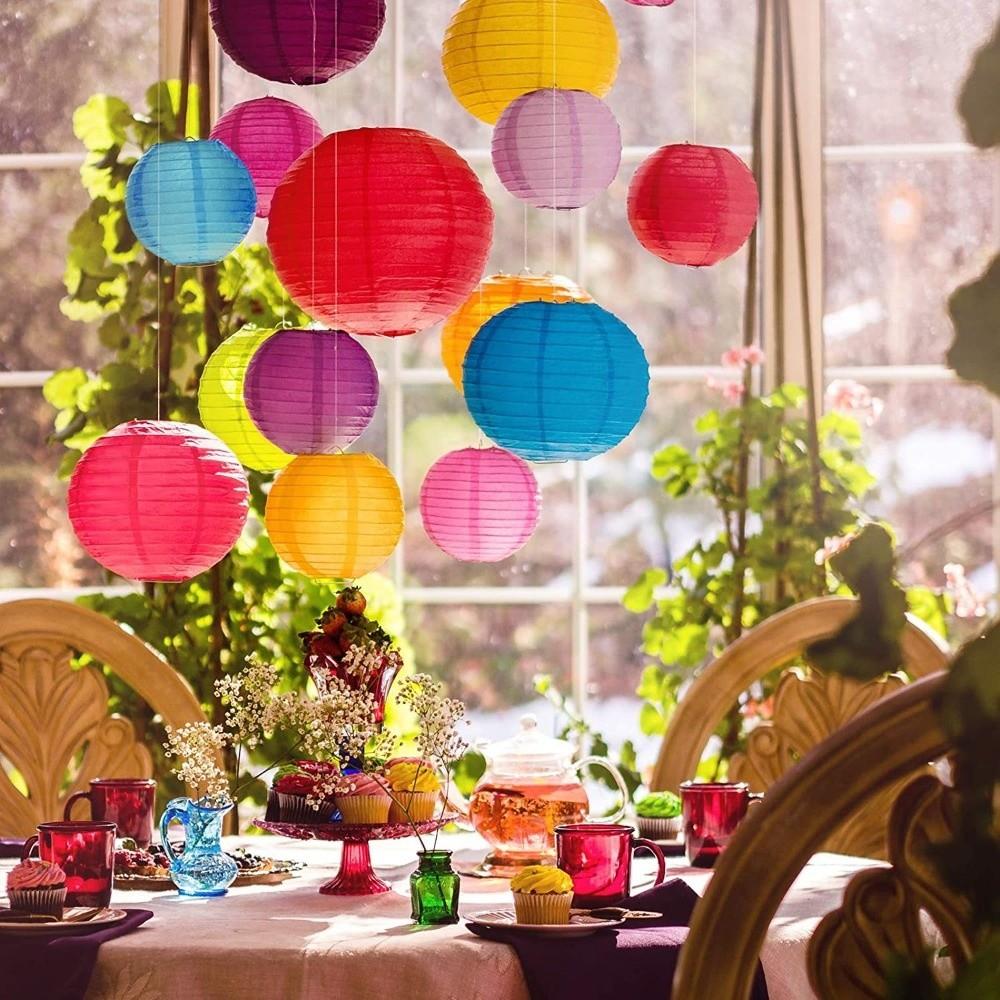 6PCS Paper Material Cherry Blossom Lantern Cherry Blossom Themed Plum Blossom Design Cherry Paper Lanterns Set Decoration