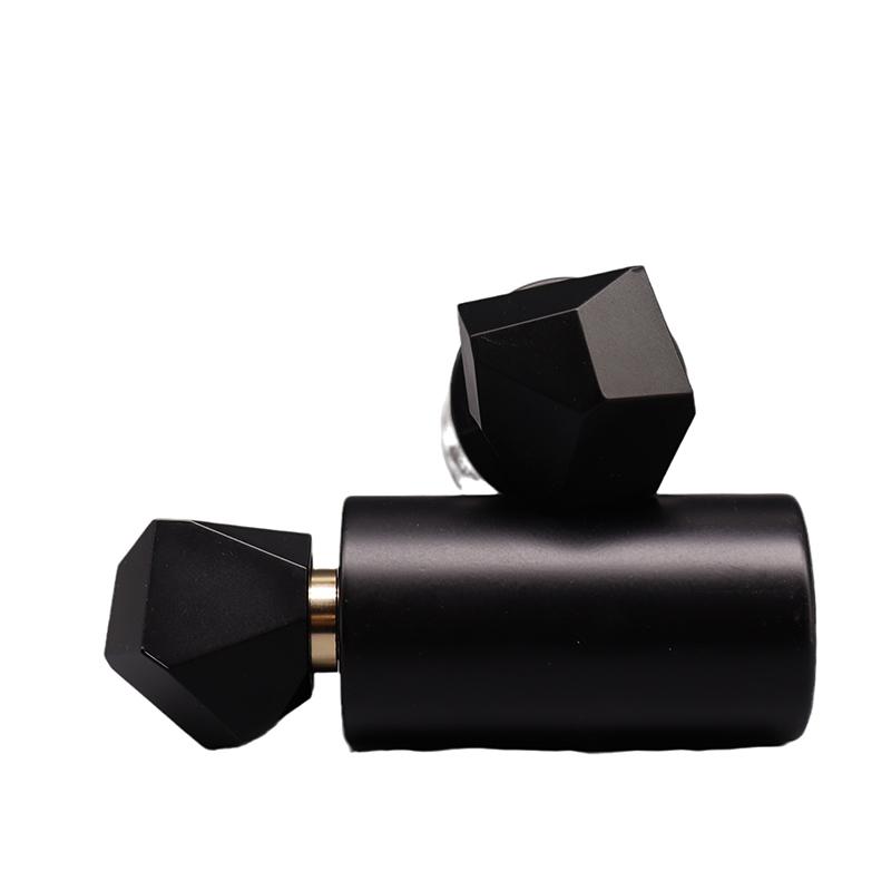 50Ml Black Gold Polyhedral Cover Refillable Thick Glass Spray Perfume Bottle Empty Atomizer Bottle Makeup Cosmetic Container