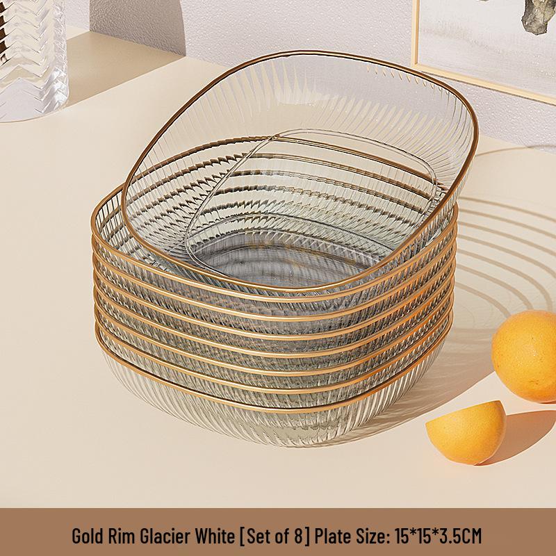 Elegant Transparent Vinegar and Snack Dish - Food Grade Plastic Plate for Dipping Sauces
