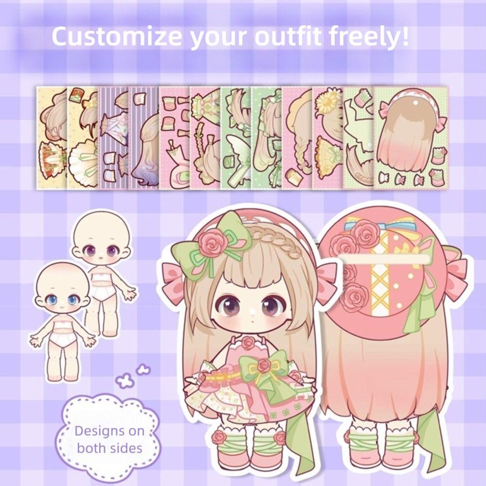 3D Design DIY Change Clothes Toys Kit Multicolor Removable Paper Puppet Parent-child