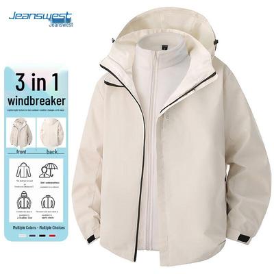 JEANSWEST Unisex 3-in-1 Outdoor Winddichte & Wasserabweisende Jacke