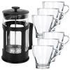 Coffee And Tea Glasses With Piston Infuser 250 Ml / 1 L, 7 Pcs.