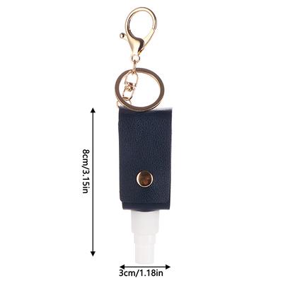 30Ml Hand Sanitizer Bottle Mini Hands Hydroalcoholic Gel Bottle Pu Leather Keychain Mini Soap Dispenser Reusable Storage Bottle
