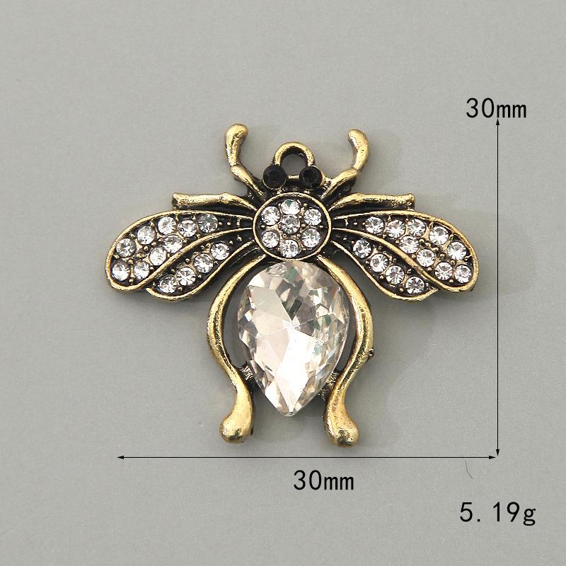 Bee Vintage Alloy Bee Glass Rhinestone Buckle Flower Plate Shoes And Clothing Ornament Bracelet Pendant Ornament