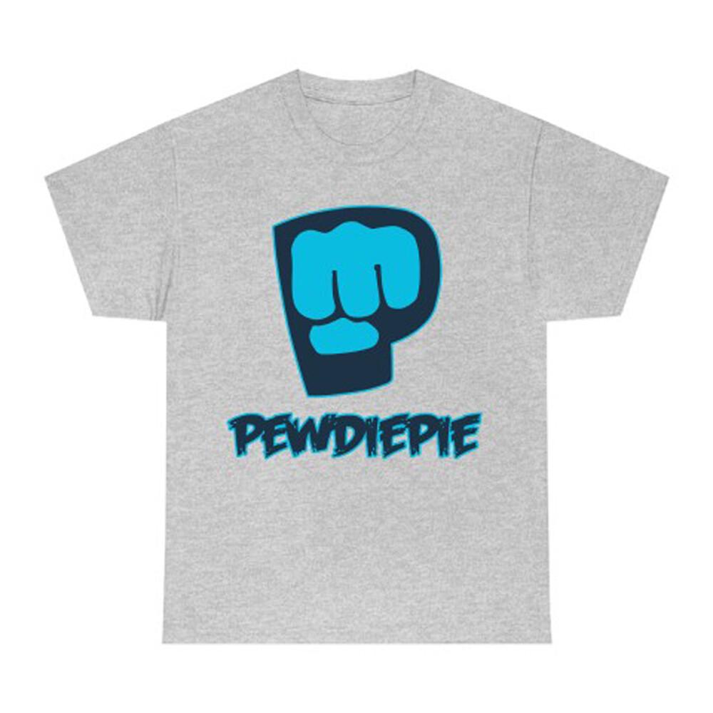

Pew Die Pie Pewdiepie Men s Gray T-Shirt Size S-5XL Unisex T-Shirt XXL