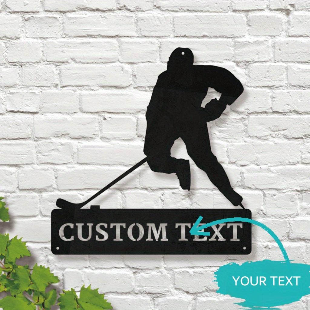 Customizable Metal Hockey Player Wall Art, Home Decor Sign, No Power Needed