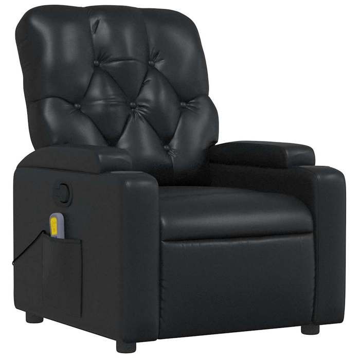 VidaXL Reclining Massage Armchair Black Faux Leather 372510