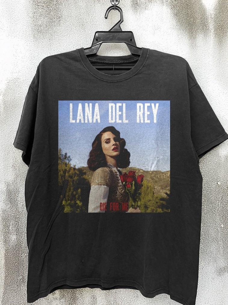 Lana Del Rey - Die For Me Photo Unisex Black Cotton T-Shirt