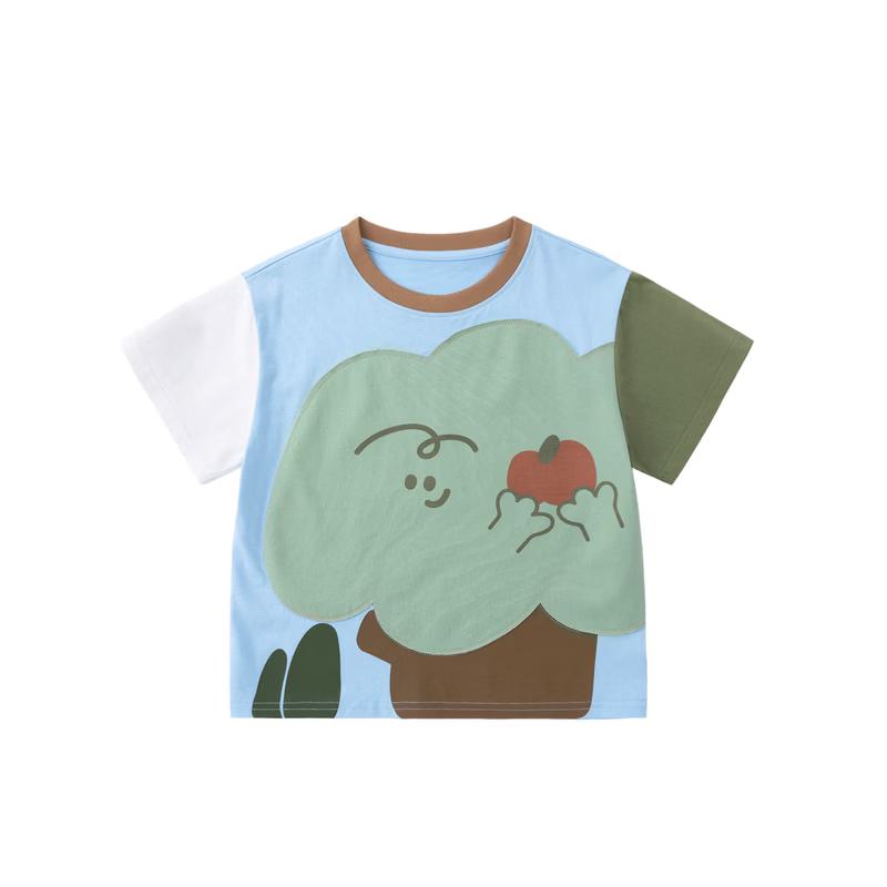 Dudujia 100% Cotton Kids Cartoon Short Sleeve T-Shirt