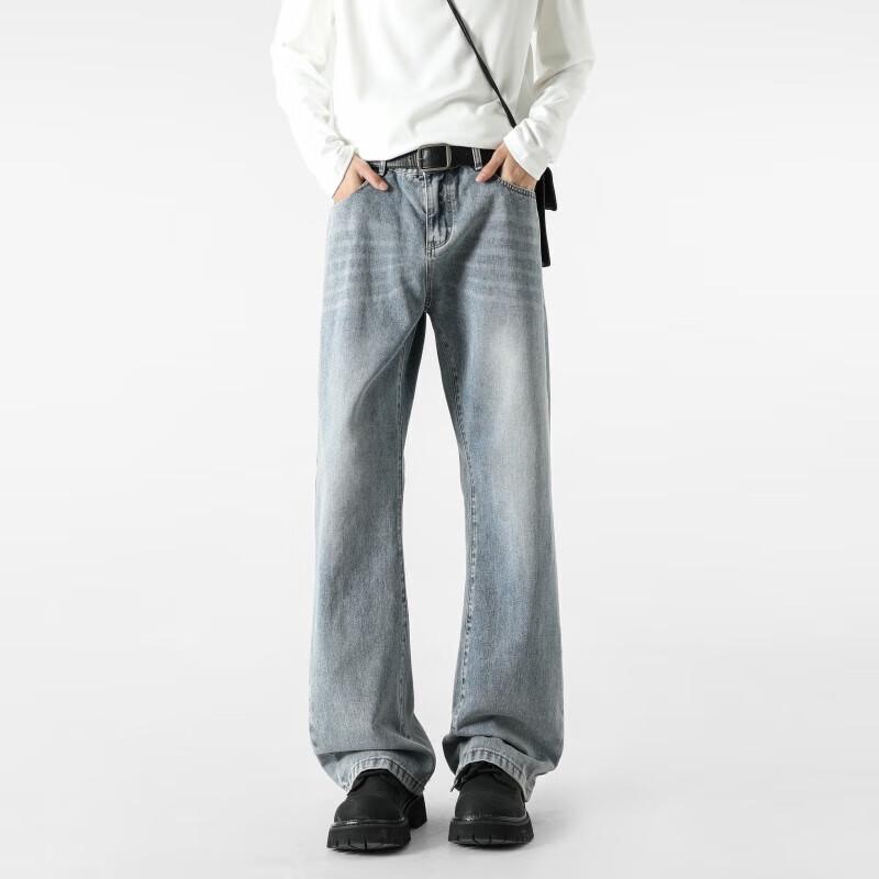 MONPOC Men's Retro Flared Casual Jeans