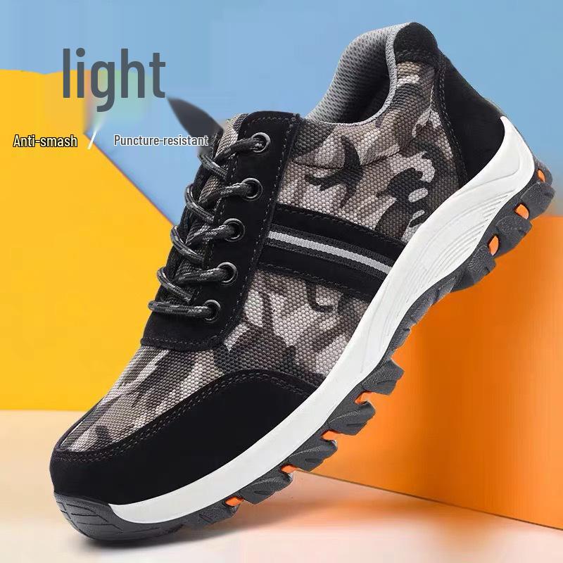 Camouflage Steel Toe Safety Shoes - Anti-Smash, Anti-Puncture, Lightweight, Insulated for Electricians