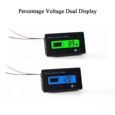 1 Piece DC 12V 24V 36V 48V 60V 72V 84V Green / Blue Backlight LCD Battery Capacity Tester Monitor Gauge Meter