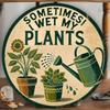 Vintage Round Metal Wall Art 20x20cm Funny Plant Sign Decor Gift