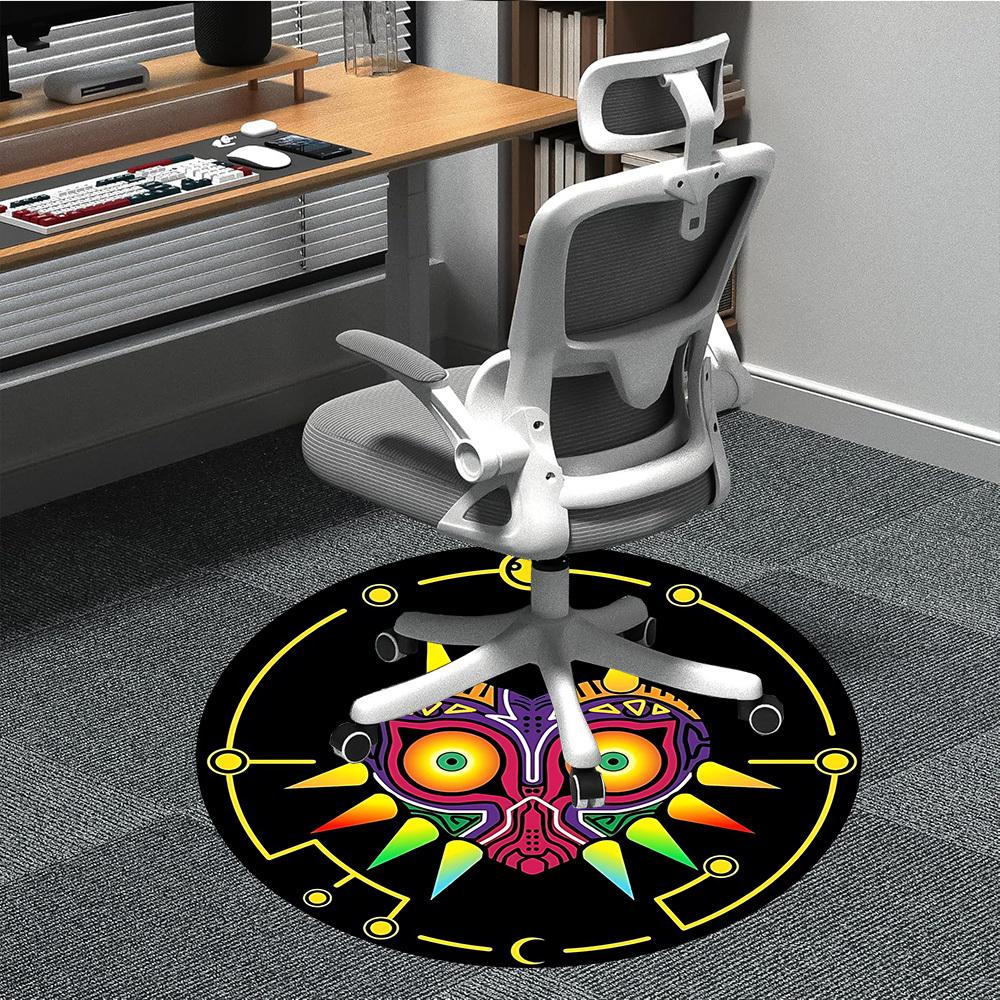 

1pc Majora s Mask Chair Carpet for Office, Soft, Non-Slip Polyester Mat, Office, Living Room, Bedroom, Durable Polyester yy251207159 80cm by 80cm