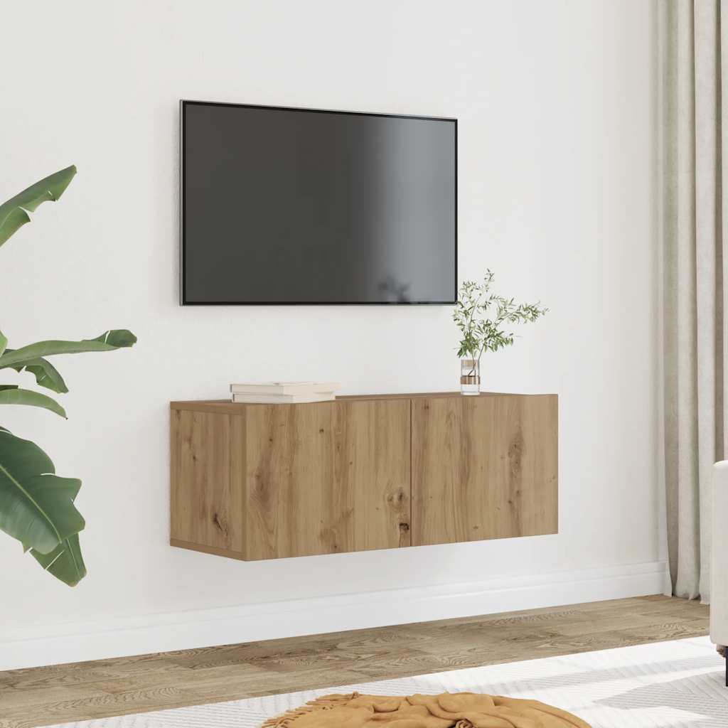 TV Wall Cabinets 2 pcs Artisan Oak 80 x 30 x 30 cm