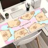 Extra Large Cute Capybara Gaming Mouse Pad Desk Mat Light Pink Cartoon Design with NonSlip Rubber Base