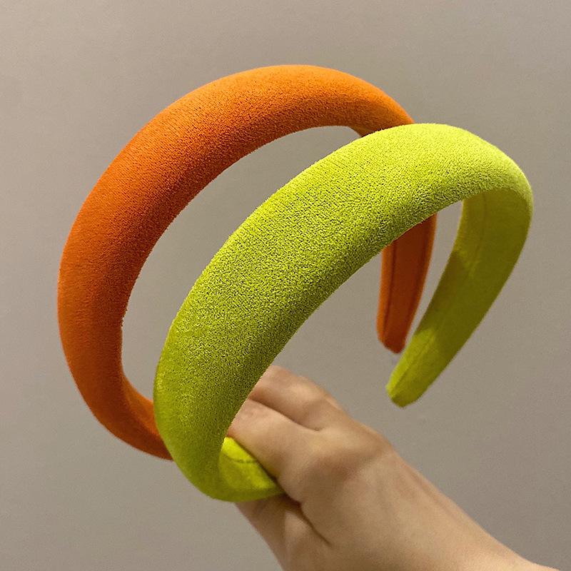 Bandeau éponge coloré Dongdaemun:  Épingle à cheveux large polyvalente pour filles