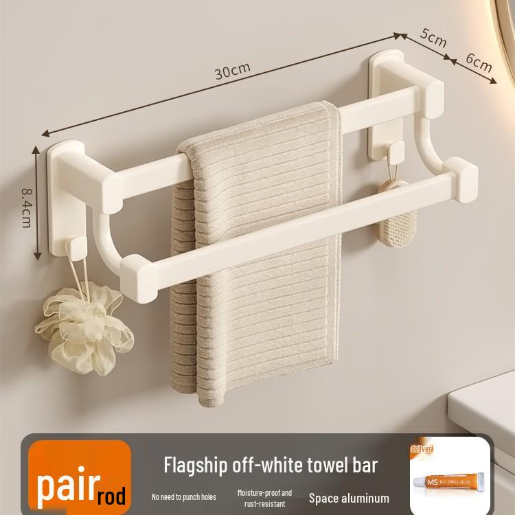 Stanzfreier Aluminium Doppelhandtuchhalter - Wandmontierte Badstange