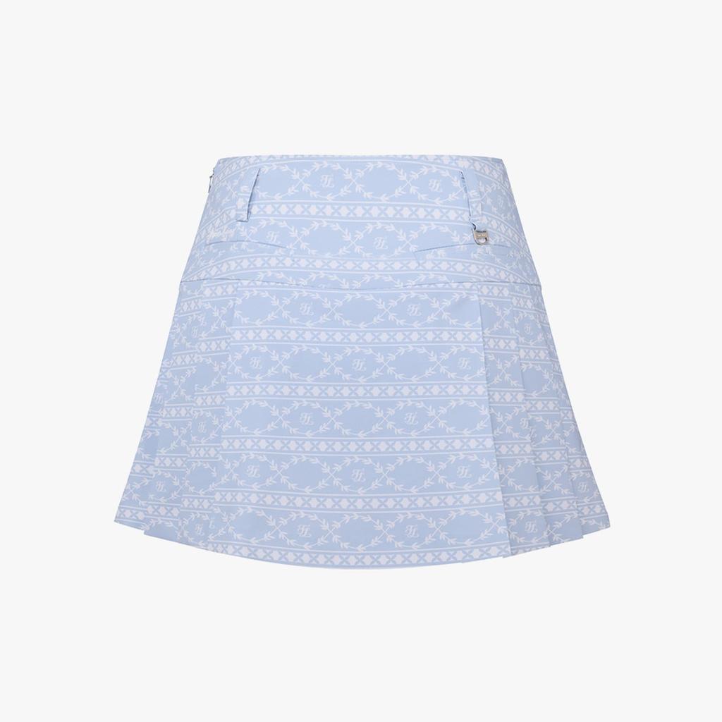 FAIRLIAR GOLF Pattern High-Waisted Skirt (Blue)