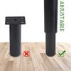 XINMEIWEN 4-Pack Metal Adjustable Furniture Legs, Cabinet Legs, Heavy-Duty Bed Center Frame Slat Support Legs for Table, Bed, Sofa (7.1"-12"), Black