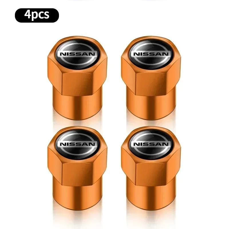 2025 Hot New For Nissan 4Pcs Fashion Metal Hexagonal Car Wheel Tire Valve Ventil Caps For Nissan Qashqai X J10 J11 Trail Tiida J