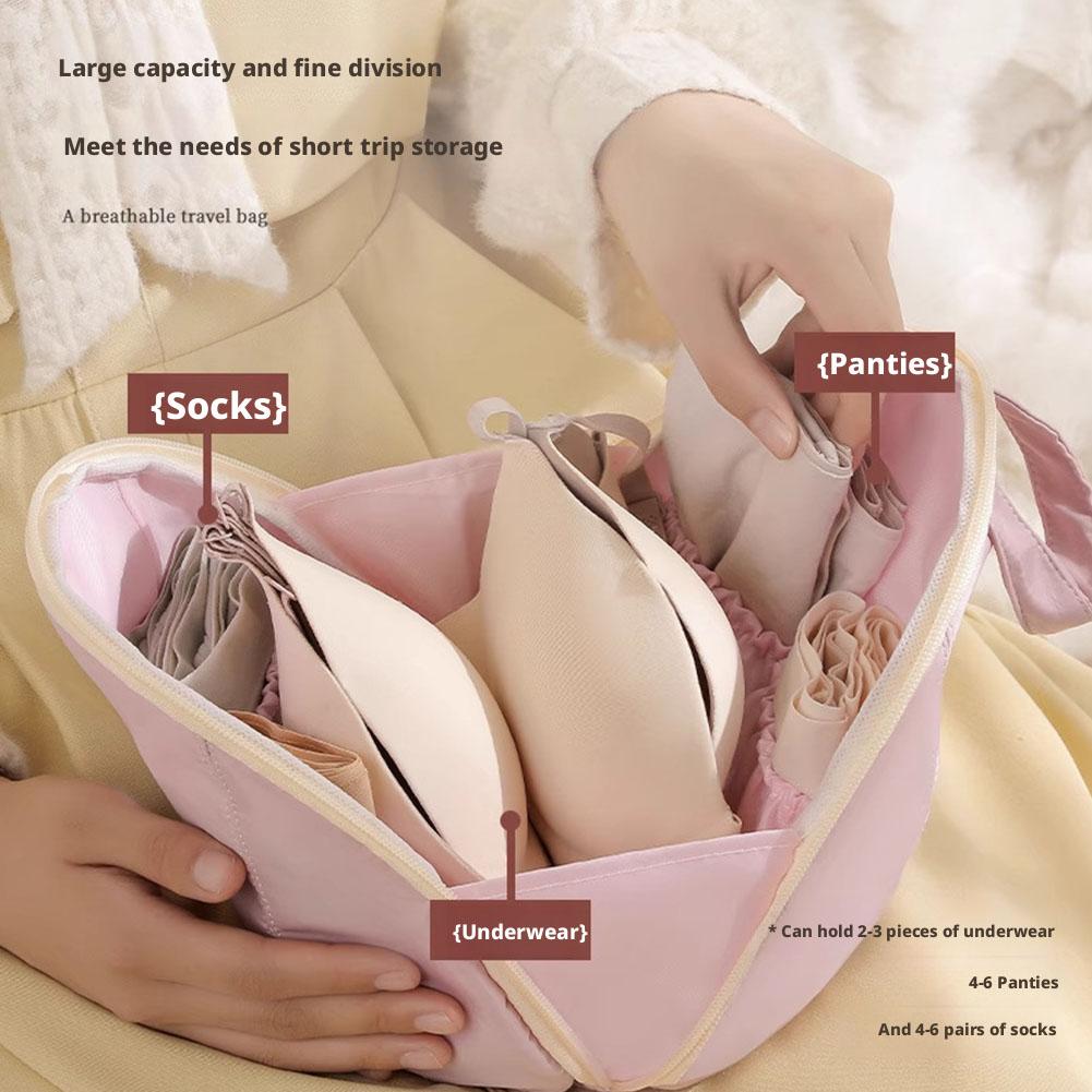 1pc Polyester Fiber Travel Bag for Underwear, Socks, Bra, Handheld Portable Organizer for Intimate Apparel, Ball Shaped