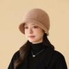 Hat Women'S Middle-Aged And Elderly Knitted Hat Rabbit Fur Velvet Warm Pullover Hat Autumn And Winter Cold-Proof Mother Hat Fashion Shows Small Face