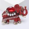Luxury Rhinestone Elephant Brooches For Women Unisex Enamel Animal Pins Office Party Friend Fashion Gifts Jewelry Accessories