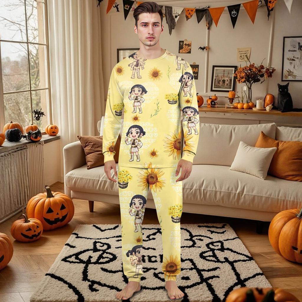 Prints Family Matching Long Sleeve Tops+Pants Set Family Matching Sets