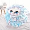 1pc Blue Cute Cat Pattern Automatic 3-Fold Umbrella, 8 Iron Frames, High-Value Folding Umbrella, Suitable for Office, Travel and Outdoor Adv