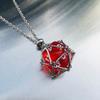 Board Game Acrylic 20D Dice Necklace Metal Net Cage Interchangeable Pendant Dice Necklace Accessories Lovers Fans Gift Props