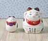Yakushi Kiln Trinket Mike Rising Good Luck Maneki-neko Box, (Black, Maneki-neko Design) (Includes Sticker)