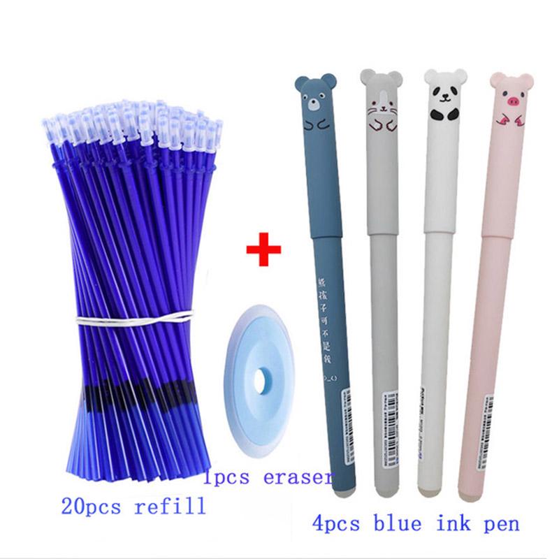 Buy 25pcs/set Panda Cat Magic Erasable Pen 0.35mm Animals Erasable Gel