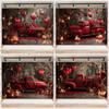 Valentine's Day Backgrounds For Photographs Red Car Love Heart Balloons Rose Flower Candle Romantic Wedding Decor Photo Backdrop