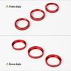 3pcs Air Conditioner Switch Knob Trim Decor Ring For Jeep Wrangler JL 2018+ Red