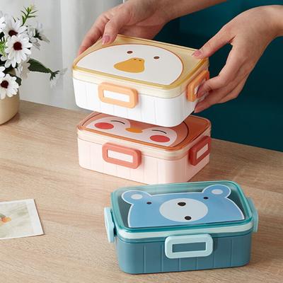 Bento Box per studenti, sicuro, di grande capacità, per il pranzo, con chiusura a scatto, per studenti, contenitore per alimenti per bambini