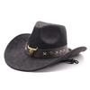 New Western cowboy hat, Tibetan wool top hat, men's and women's autumn/winter outdoor ox-head accessory, travel riding hat
