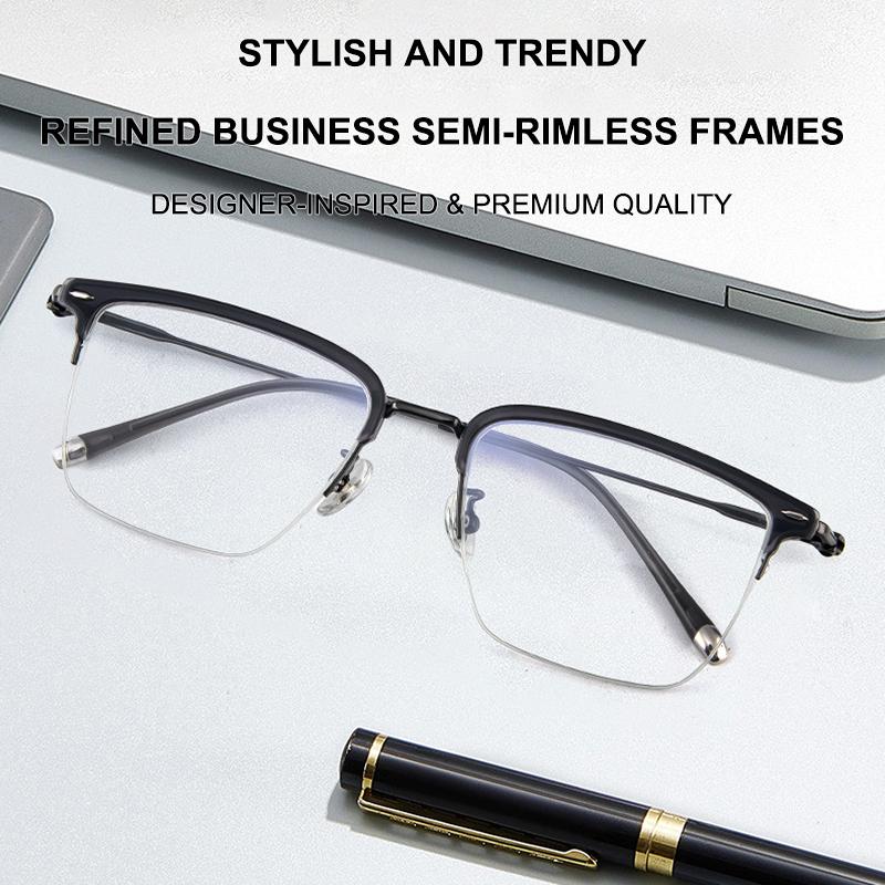 Craftsmanship Titanium Glasses Frames Men's Bold Browline Eyeglasses Trendy Eyewear Women's Vintage Fashion Spectacles