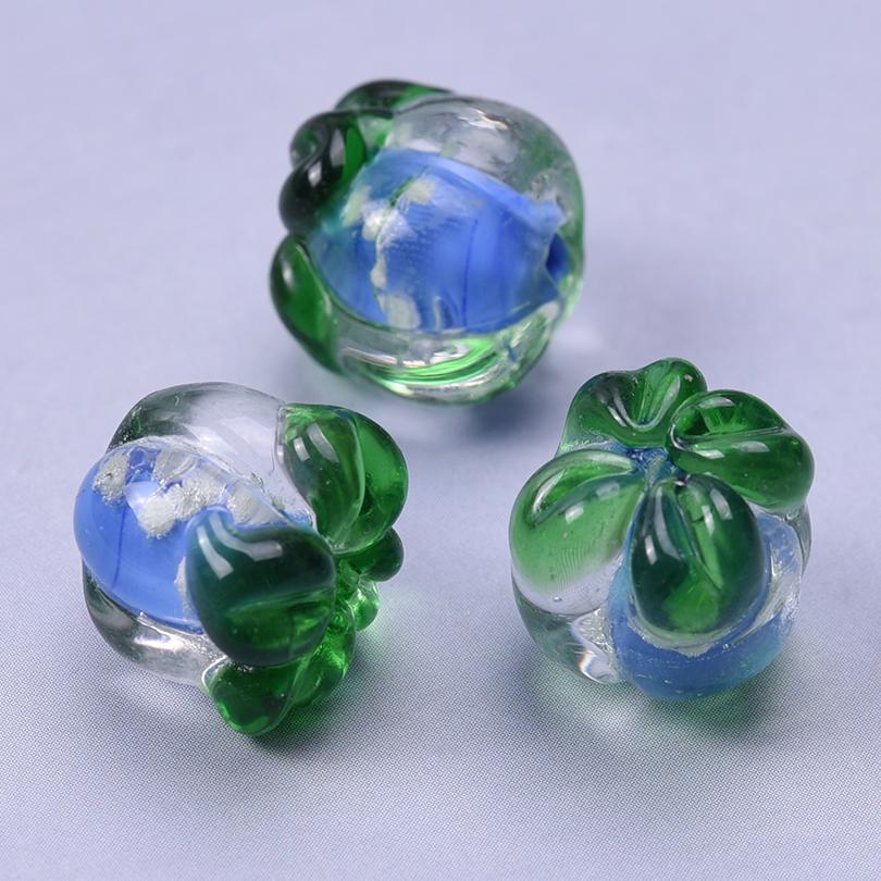 6pcs Mix Colorful Handmade Glass Persimmon Spacer Beads For Jewelry Making Bracelets Fruit Charm Loose Bead DIY Earring Keychain