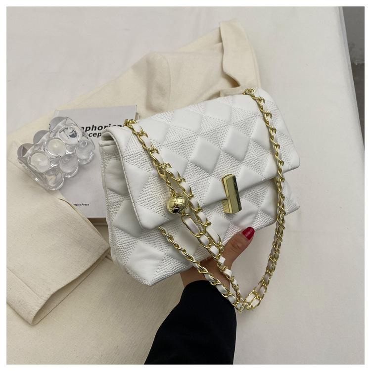 

Сумка-цепочка ромбовидной формы женская сумка новая текстура модная маленькая квадратная сумка на плечо сумка-мессенджер белый