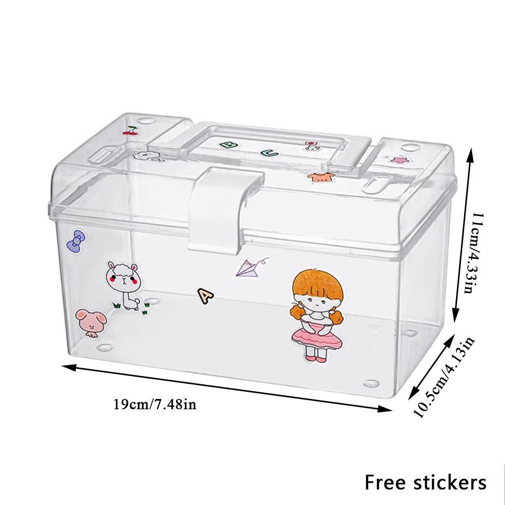Transparent Plastic Storage Box Medical Boxs Organizer Stationery Mask Large-Capacity Portable Durable Container Box Household