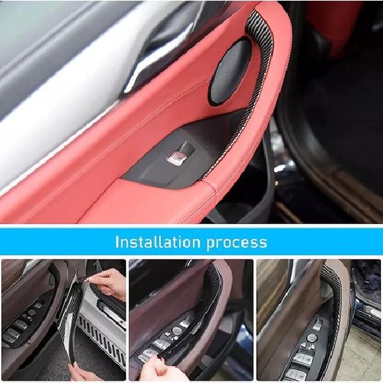 Door Interior Inner Handle Pull Trim Fits For 2018-2024 BMW G01 G02 X3 X4 Carbon