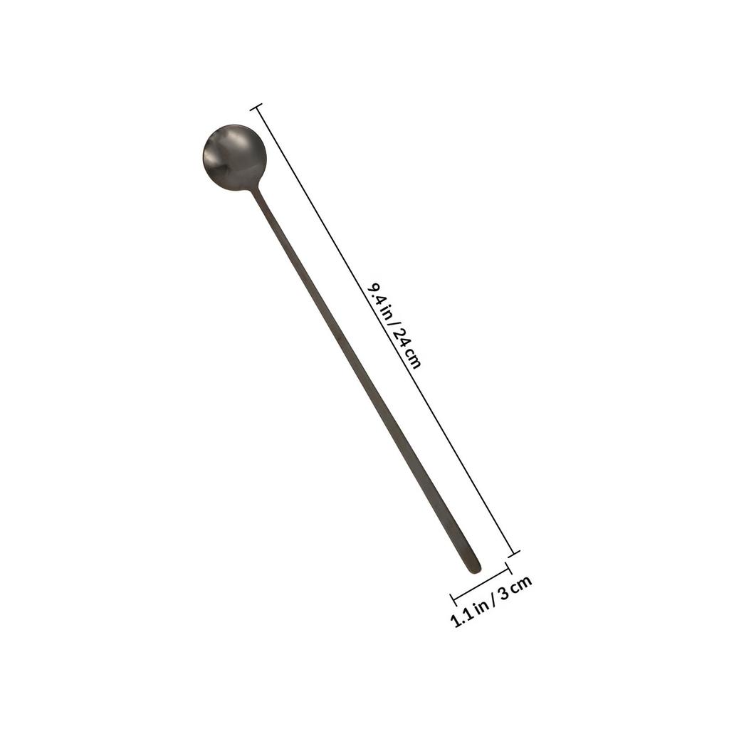 2Pcs Premium Stainless Steel Coffee Spoons Long Handle Dessert Spoons for Bar Home Party Ice Cream Drink Mixing Tools