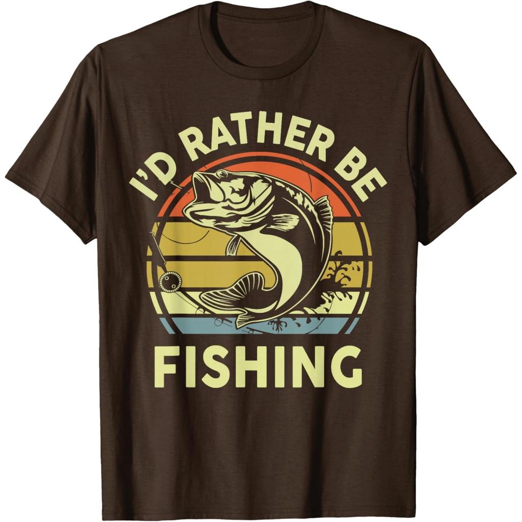 Fischen Unisexs Ich Würde Lieber Angeln Barsch Fisch Papa Witze Lustiges T-Shirt