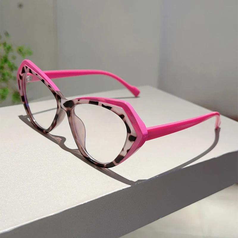 Fashion Cat Eye Glasses Women New Fashion Multi-color Rim Eyeglasses Trendy Chic Design Blue Light Blocking Eyewear