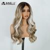 Noble Synthetic Lace Front Wigs For Women Body Wave Pre Plucked Layered Wig 13x3 Frontal Wigs Ombre Brown Blonde Lace Front Wig