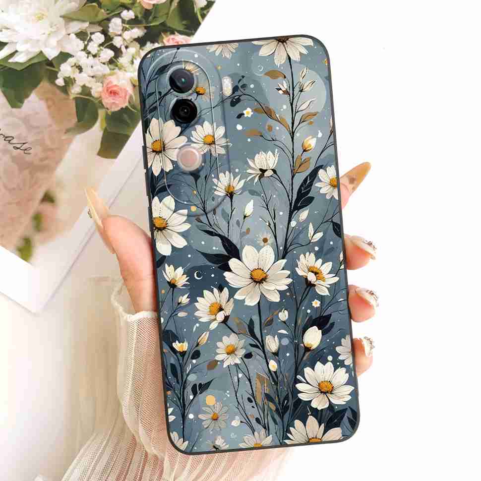 For vivo V40e 5G Case Cute Cat Cream Flower Silicone Back Cover For Vivo V 40e VIVO V40E 5G V2403 Phone Cases Bumper Fundas