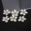 10Pcs Fashionable Glossy Silver Flower Buttons - Women's Cardigan & Jackets & Suits DIY Craft Button Clothing Sewing Accessories