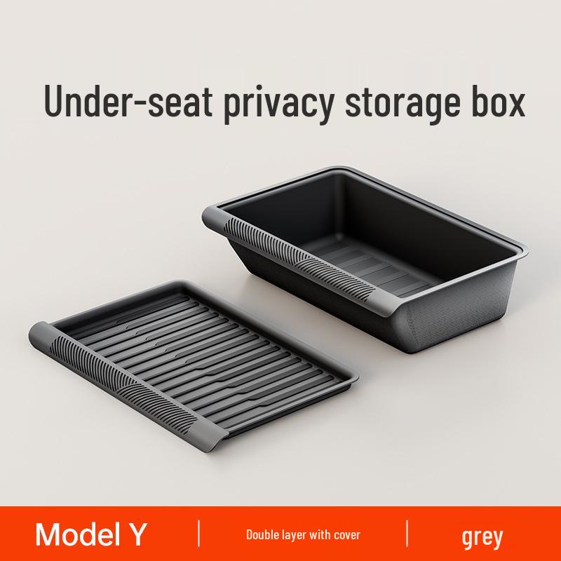 Teslas Model Y Under-Seat Storage Organizer - Interior Accessory